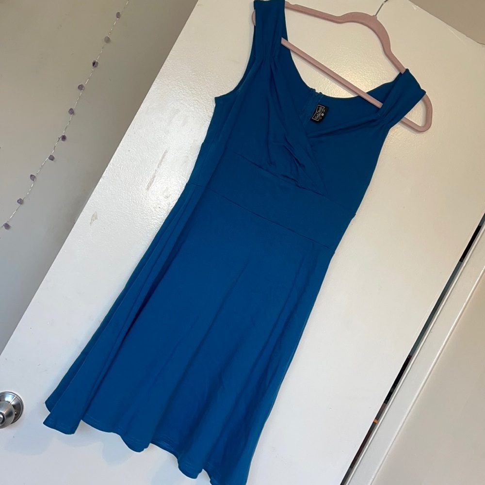 Rock Steady Blue Vintage Inspired Swing Skirt - Picture 3 of 3